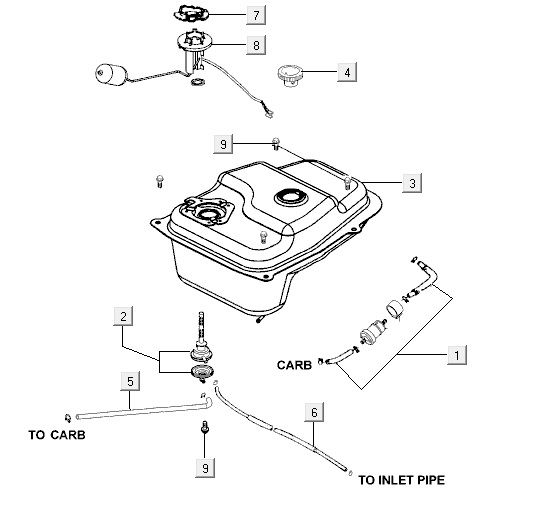 Serbatoio gas - Serbatoio galleggiante - Valvola di aspirazione Agility CITY 16 150