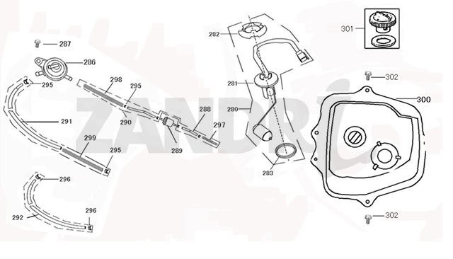Serbatoio gas - Galleggiante serbatoio - Valvola sottovuoto metallica blu chiaro Santini Capri