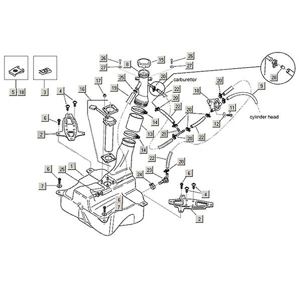 Serbatoio Aprilia Mojito Custom 50 2 tempi (motore Piaggio) 2004-2010