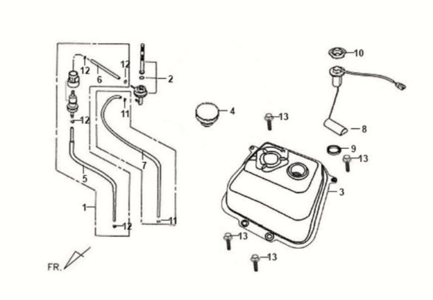 Serbatoio/galleggiante Sym Fiddle II 125S
