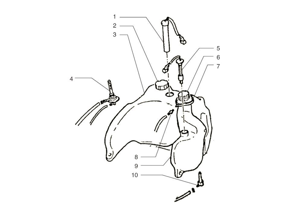 Serbatoio gas - Galleggiante serbatoio - Valvola per vuoto Beta Ark-k 50 2 tempi AC argentata