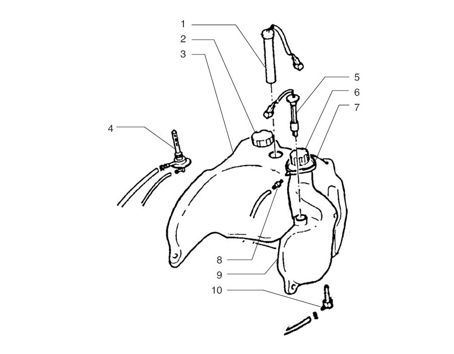 Serbatoio gas - Galleggiante serbatoio - Valvola sottovuoto Beta Ark-k 50 2-stroke LC silver 2004
