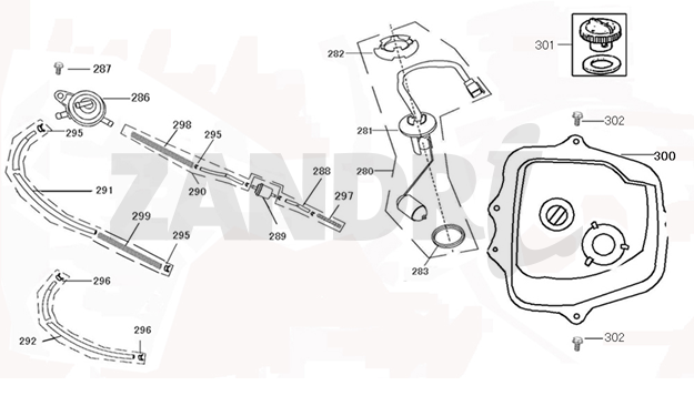 Serbatoio gas - Galleggiante serbatoio - Valvola sottovuoto BTC Riva Sport blu scuro