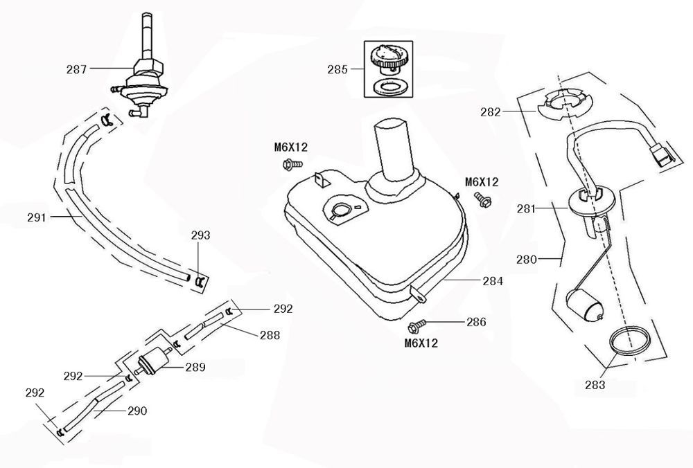 Serbatoio gas - Galleggiante serbatoio - Valvola sottovuoto verde China Retro Extra
