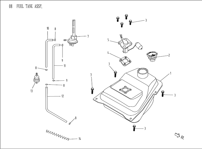 Serbatoio gas - Galleggiante serbatoio - Valvola a vuoto China Venom nera