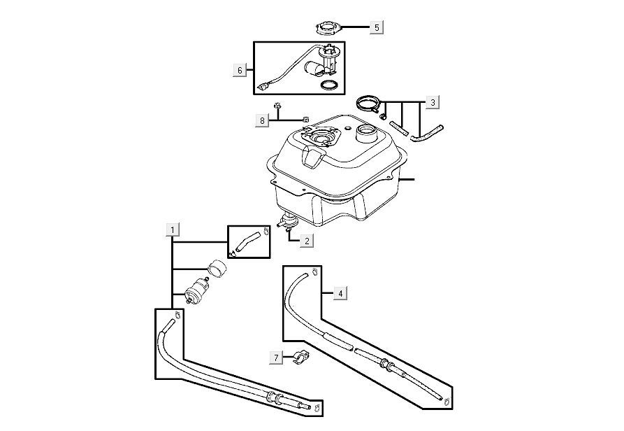 Serbatoio gas - Galleggiante serbatoio - Valvola a vuoto Kymco Agility FR 12