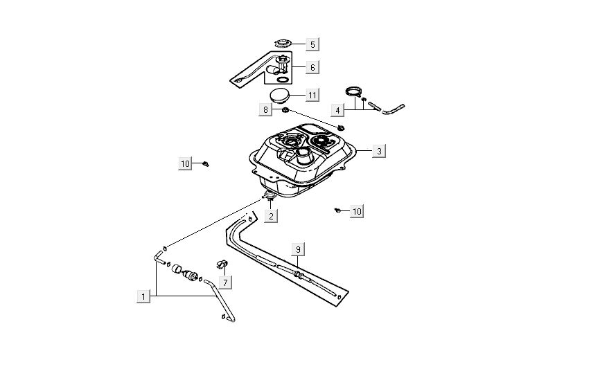 Serbatoio gas - Galleggiante serbatoio - Valvola a vuoto Kymco Carry 4 tempi nera