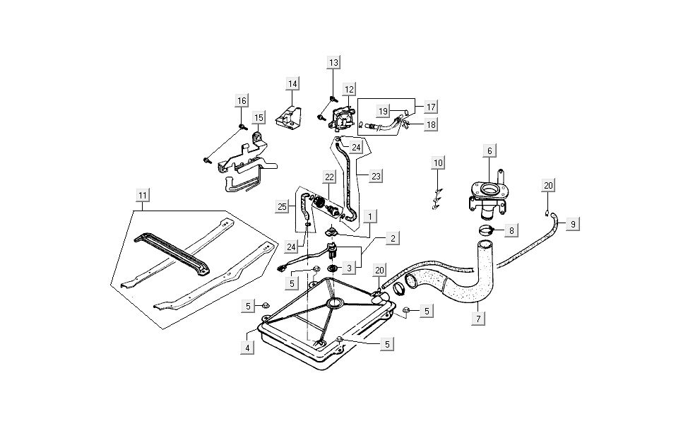 Serbatoio gas - Serbatoio galleggiante - Stazione di rifornimento Kymco Dink AC 2-takt Silver