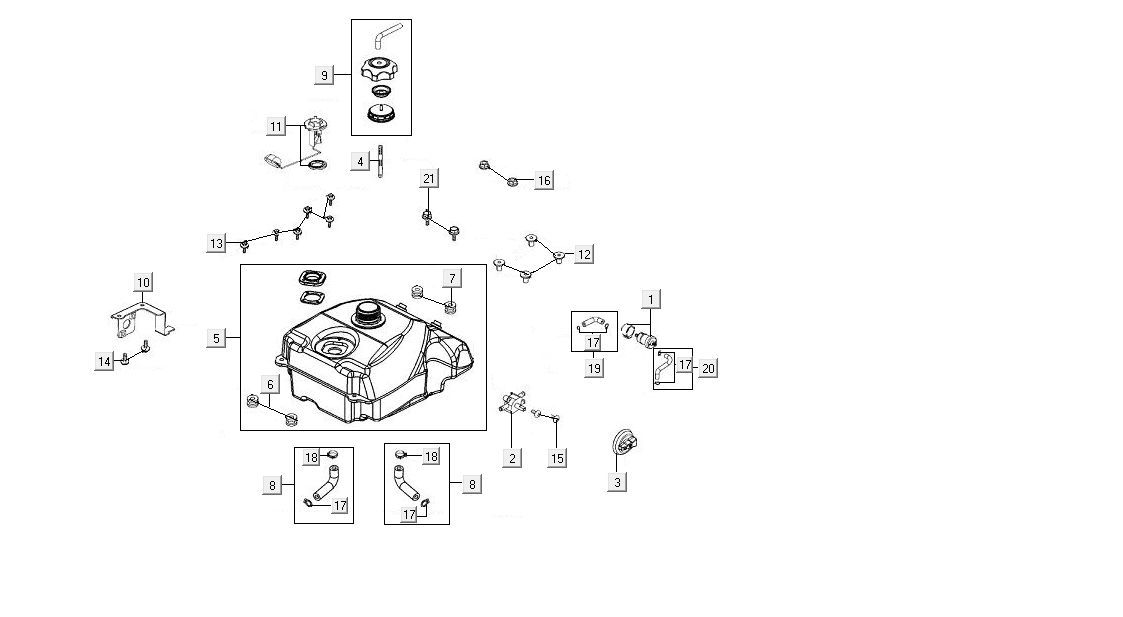 Serbatoio gas - serbatoio galleggiante Kymco MXU 300