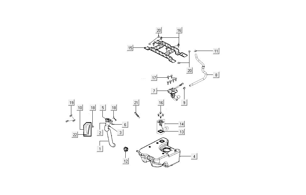Serbatoio carburante - Galleggiante serbatoio - Rubinetto Kymco New Sento 50i 4T AC bianco