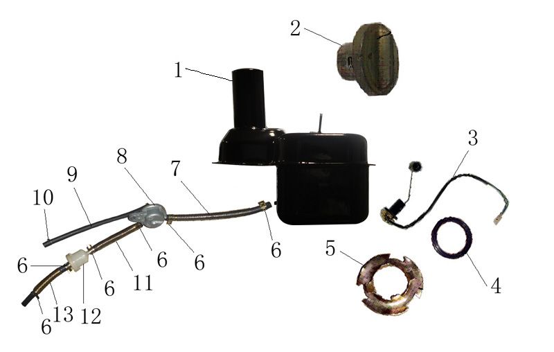 Serbatoio carburante - Galleggiante serbatoio - Rubinetto Neco Borsalino 50 4T AC nero crema