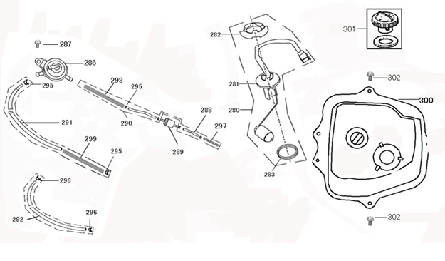 Serbatoio gas - Galleggiante serbatoio - Valvola a vuoto arancione Senzo RivaLux S