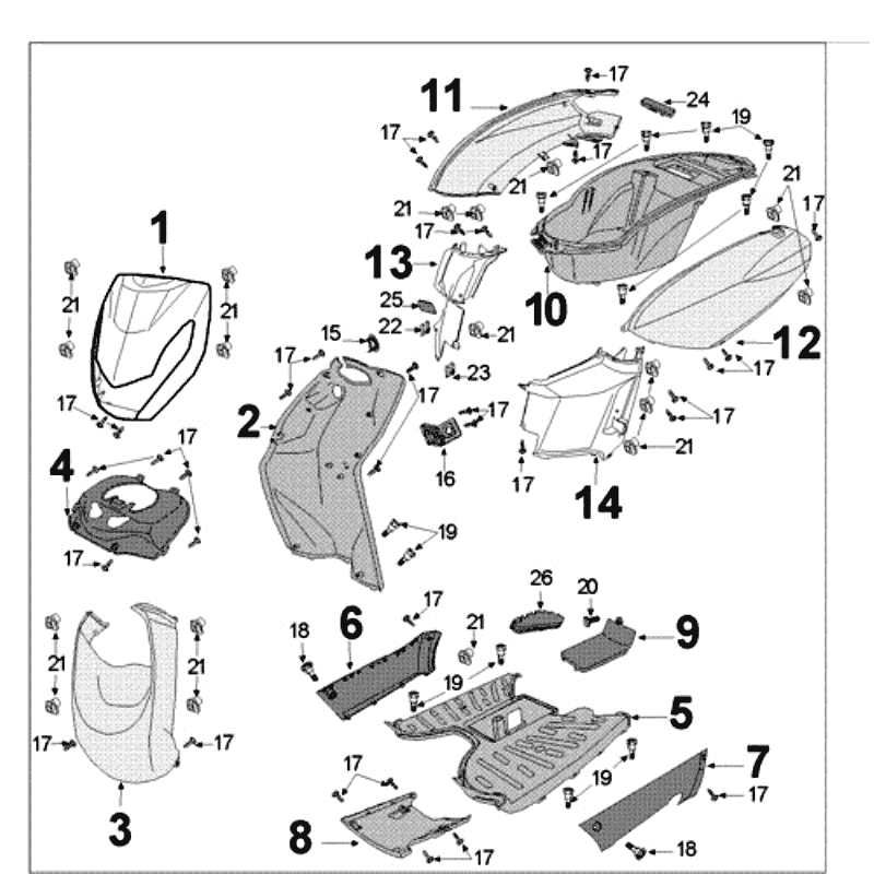 Cappucci - Placcatura - Scatola porta casco Peugeot Kisbee RS bianca