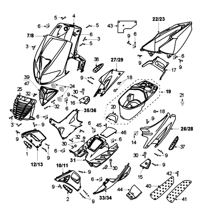 Cappucci - Placcatura - Scatola porta casco Peugeot Speedfight 2 50 2 tempi LC argento