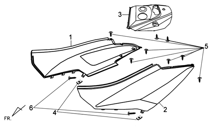 Parabrezza moto rosso Sym Orbit II (R010CA)