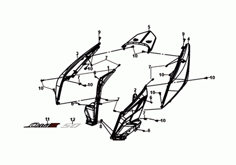 Parabrezza moto Sym Orbit III White