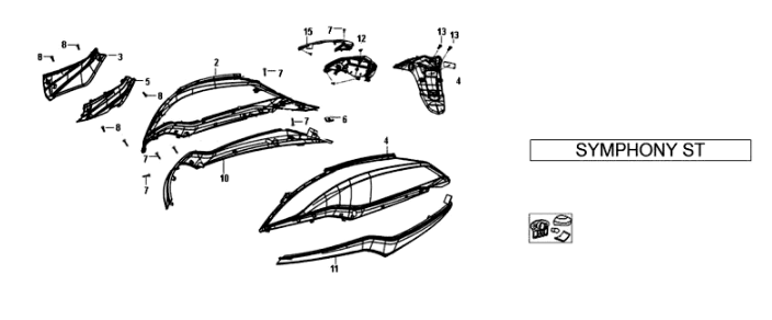 Placcatura nera chiara Sym Symphony ST E3 (BK-7C)
