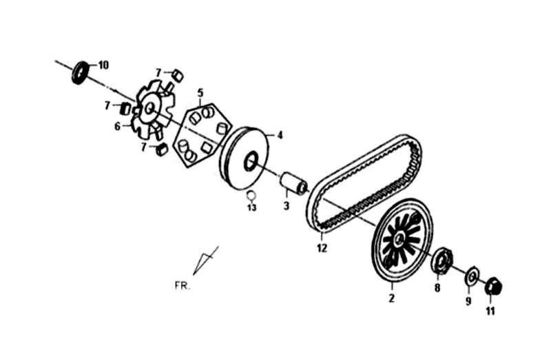 Variatore - Cinghia trapezoidale Sym Fiddle II (BK-7C) Grigio ferro