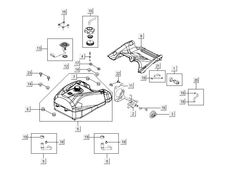 Serbatoio Kymco MXU 500