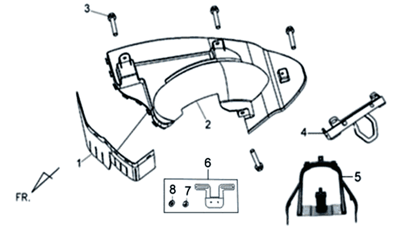 Parafango interno Sym Allo (WH871) champagne