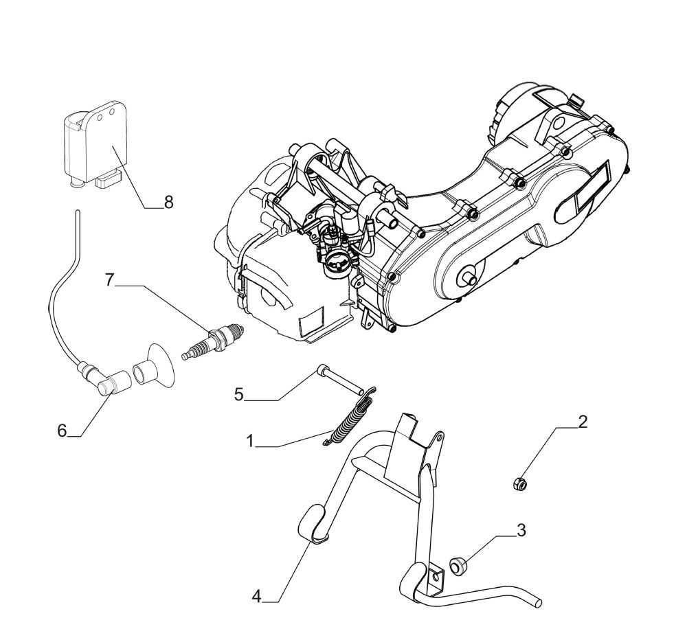Bobina di accensione - CDI - Cavalletto centrale Moto Martin Tir 10 pollici 50 2 tempi AC 45 km/h