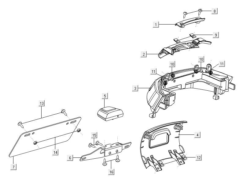 Fanale posteriore Niu M1 nero opaco