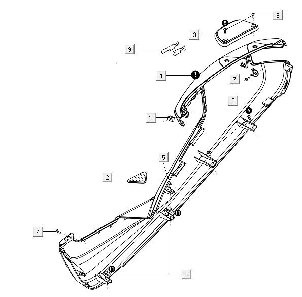 Coprimoto destro Niu M1 giallo