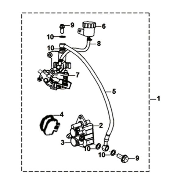 Brake system assy Sym Orbit II 125i E4