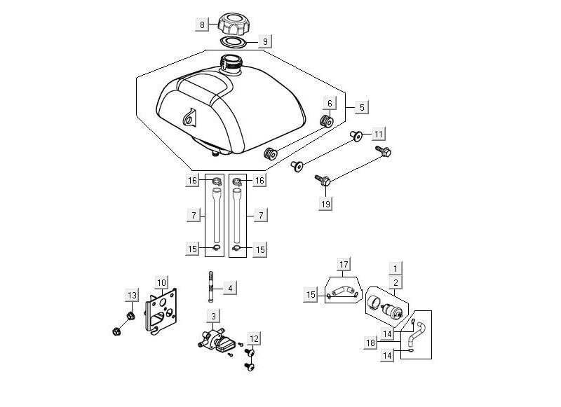 Serbatoio Kymco Maxxer 90 nero