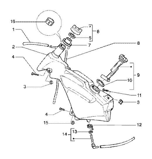 Serbatoio carburante Gilera Runner 180cc FXR 2 tempi
