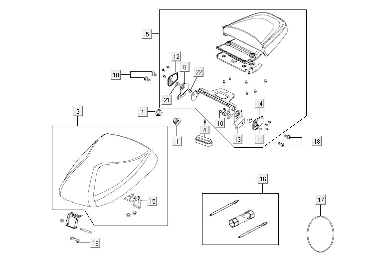Sella Kymco Agility Fat 12' 4 tempi grigio scuro