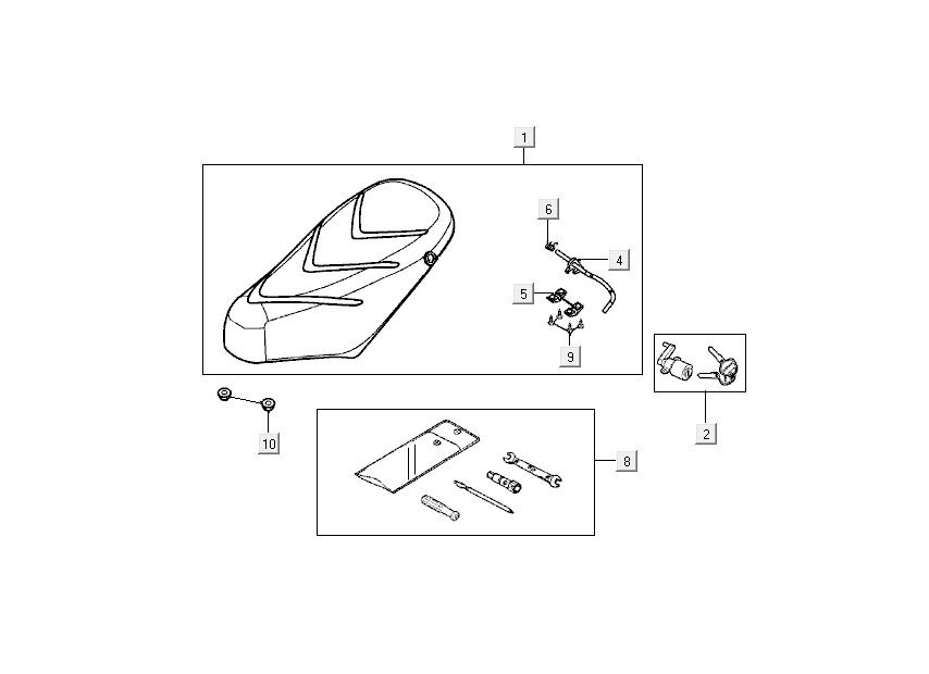 Sella Kymco Super9 50 2 tempi AC vecchio modello nero opaco argento