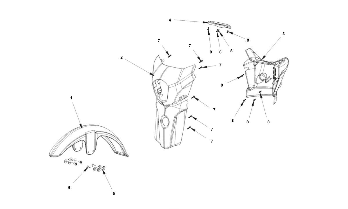 Parafango anteriore - Coperchio anteriore - Copri manubrio - Bye-Bike