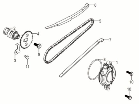 Albero a camme - Catena di distribuzione Sym Jet 14 50i Euro 5