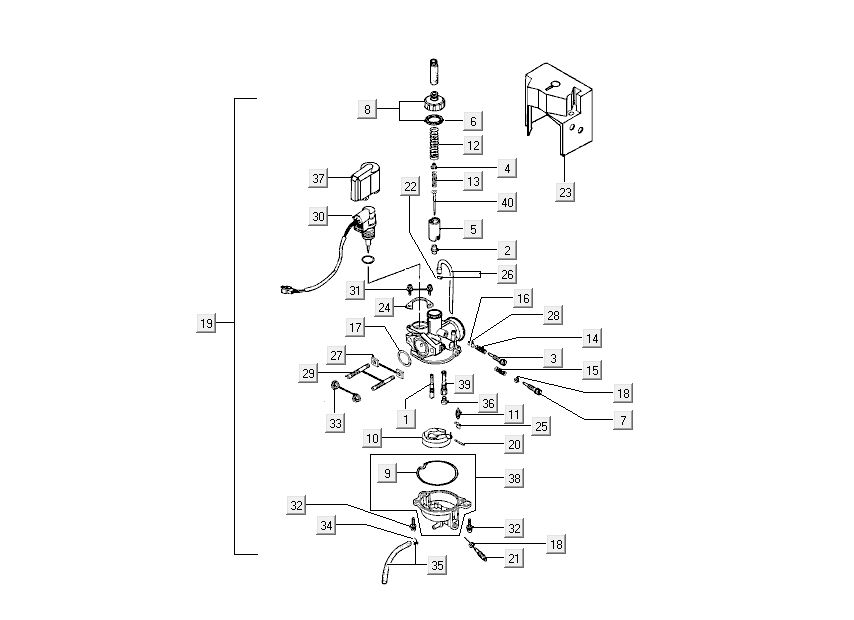 Carburatore - Choke Kymco Grand Dink 2 tempi argento