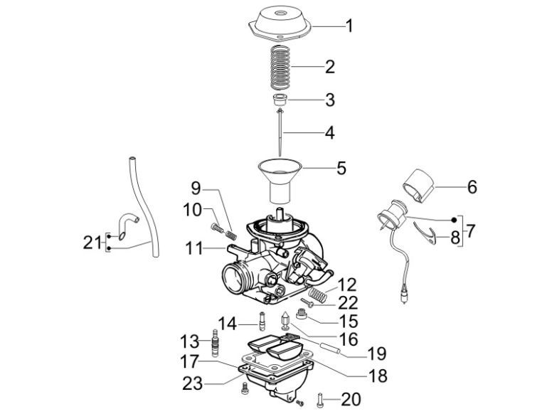 Ricambi carburatore Vespa LXV 4 tempi 2V 25km/h