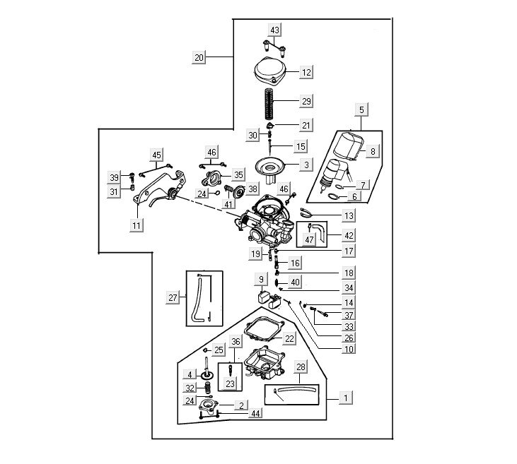Carburatore Kymco City 16' 4 tempi nero