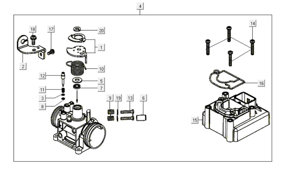 Carburatore Kymco Like 200i Bianco