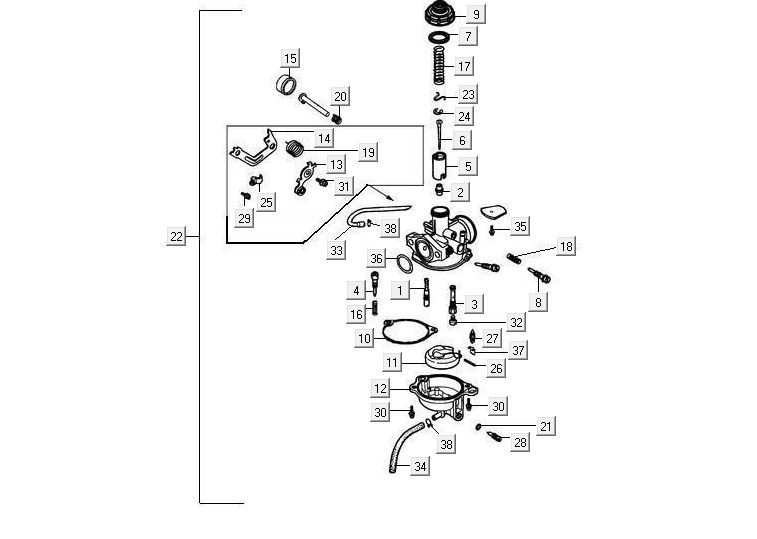 Carburatore Kymco Maxxer 90 nero