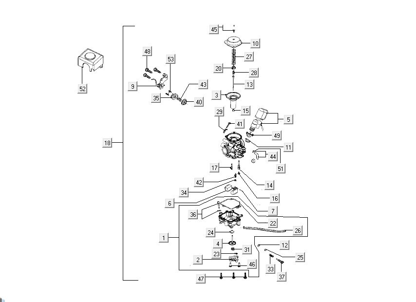 Carburatore Kymco New Dink 4 tempi blu oceano profondo