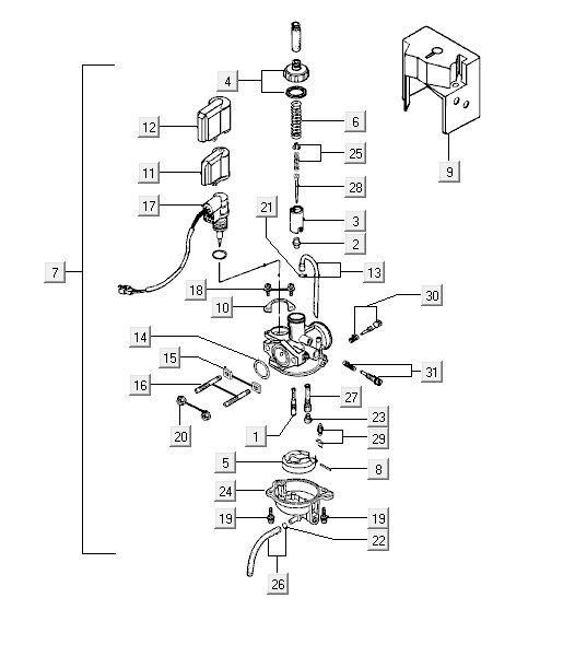Carburatore Kymco Vitality 50 2 tempi AC argento perlato