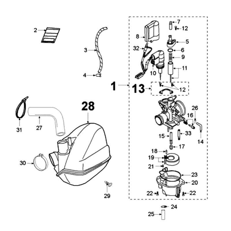 Carburatore Peugeot Jet Force 50 2 tempi LC a iniezione rossa