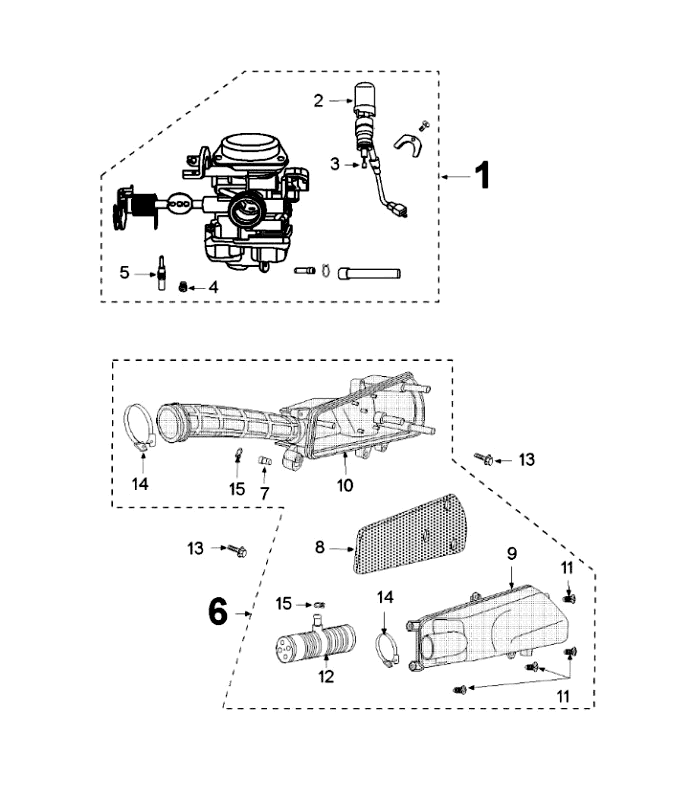 Carburatore Peugeot V-Clic 50 4 tempi AC bianco