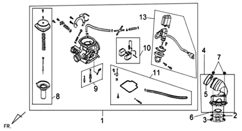Carburatore Sym Tonik (WH8018P) bianco