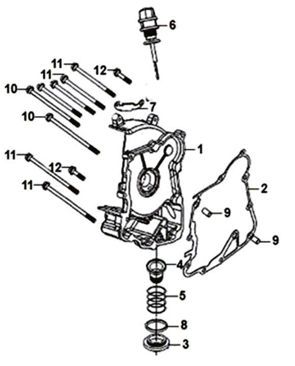 Carter destro - Motorino di avviamento Sym Symphony ST 125i 4T Euro 4