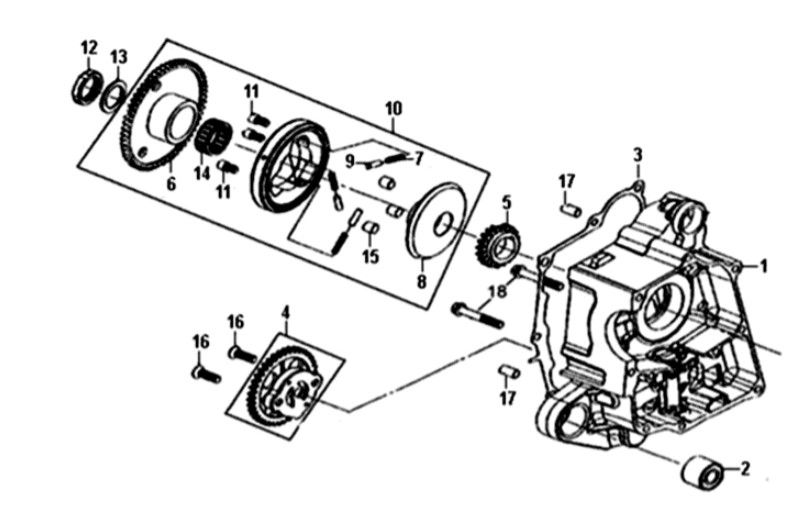 Carterdeel rechts - oliepomp Sym Fiddle II Euro4
