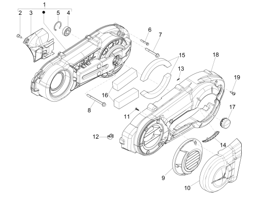 COPERCHIO CARTER MP3 500 LT Sport 2014-2016