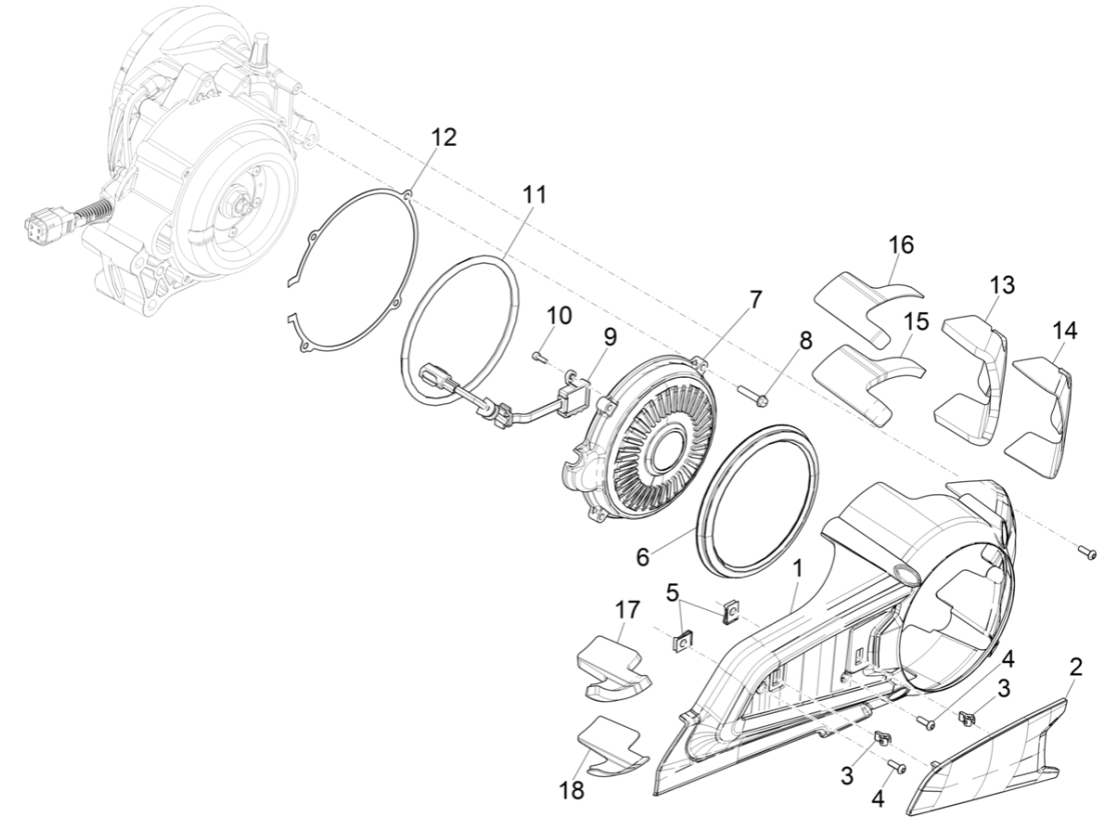 Coperchio motore Vespa Elettrica 45km/h Euro 5 2021