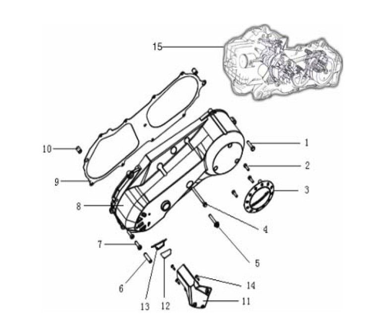 Coperchio carter Xor Stroke 50 2 tempi 2009 generico