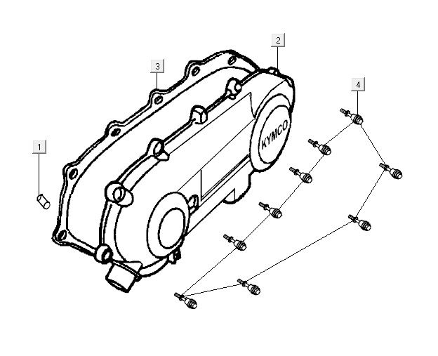 Coperchio carter Kymco Vitality 50 2 tempi AC blu